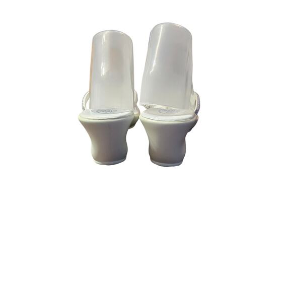 Bolero By Summer Rio White Thong Wedge Sandal Sz 9 Embellished - Picture 4 of 7